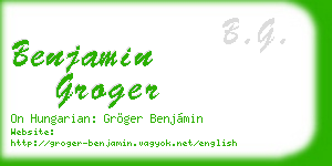 benjamin groger business card
